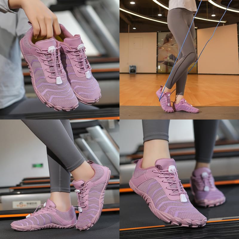 MIFAWA Barefoot Shoes Men Women Minimalist Shoes Zero Drop Workout Cross-Trainer Hiking Water Wide Toe Box Grounded Footwear Weightlifting Walking Purple - Image 2