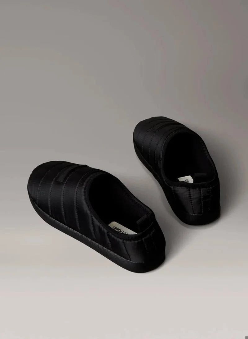 Calvin Klein Black Quilted Padded Ripstop Slippers for Men | Best Price UAE