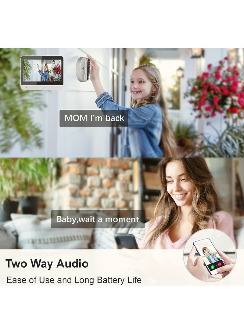 Sharpdo - 1080P Video Intercom Video Doorbell with WIFI Monitor HD Camera 4.3'' Colour Screen Display TUYA App Viewing Two-Way Audio PIR Motion Detection (Not Included Memory Card) - Image 1