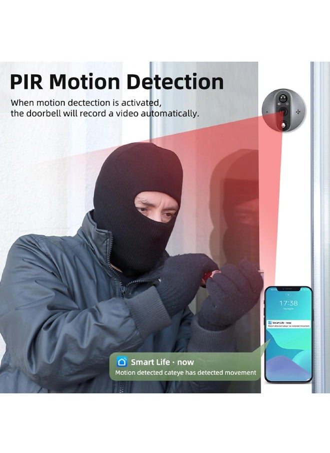 Sharpdo - 1080P Video Intercom Video Doorbell with WIFI Monitor HD Camera 4.3'' Colour Screen Display TUYA App Viewing Two-Way Audio PIR Motion Detection (Not Included Memory Card) - Image 1
