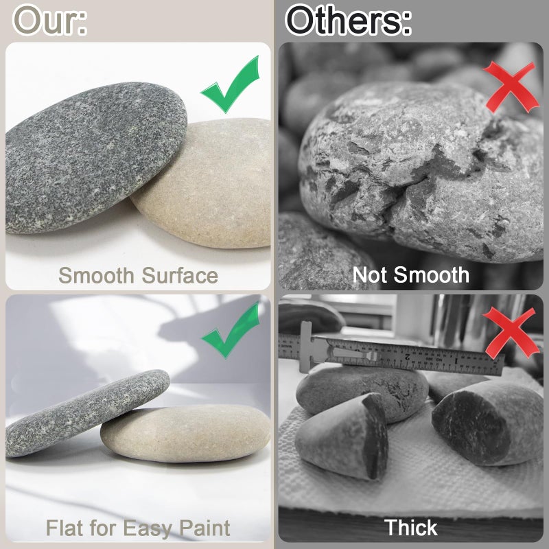Markdang Rocks for Painting 10 Pcs 3-4” Large River Rock for Paint Natural Flat & Smooth Stones for Painting for Kids & Adult Craft Gift - Image 4