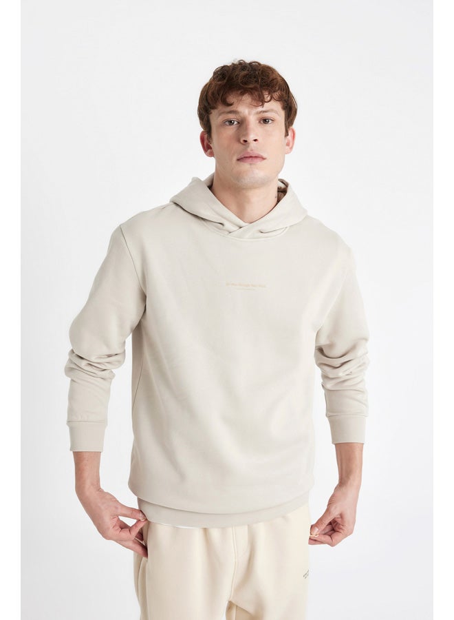 DeFacto Man Knitted Regular Fit Hooded Long Sleeve Sweatshirt - Image 3