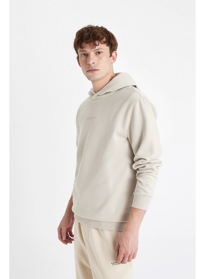 DeFacto Man Knitted Regular Fit Hooded Long Sleeve Sweatshirt - Image 4