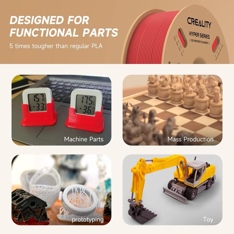 3idea Hyper PLA Filament 1.75mm, High Speed PLA 30-600mm/s 3D Printer Filament PLA, Dimensional Accuracy +/-0.02mm, Fit Most FDM 3D Printers，1KG(2.2lbs) Spool Red - Image 5