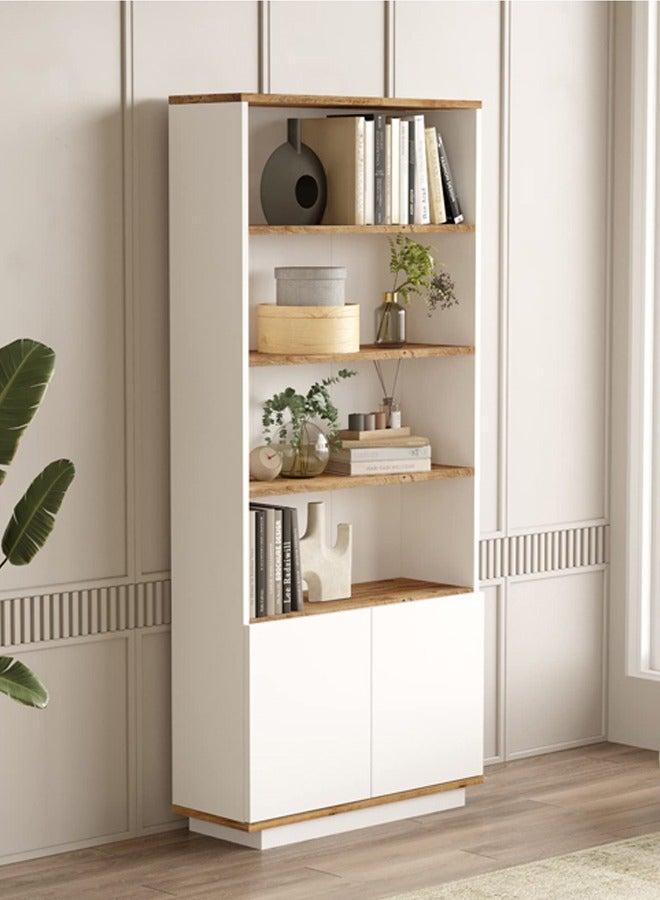 Home Canvas رف كتب قماش منزلي مستقبلي من الصنوبر والأبيض - Image 1