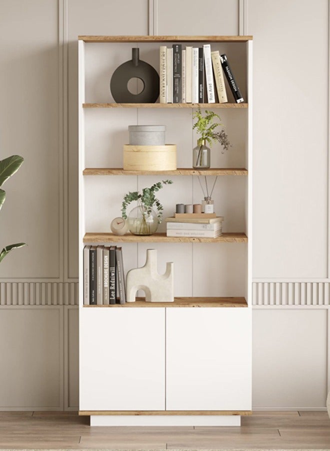 Home Canvas رف كتب قماش منزلي مستقبلي من الصنوبر والأبيض - Image 2