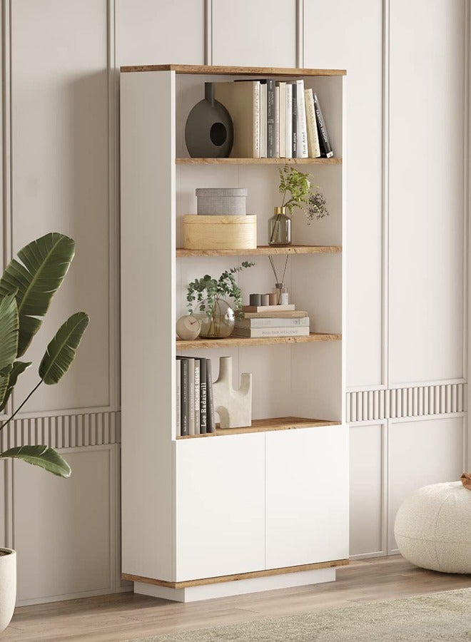 Home Canvas رف كتب قماش منزلي مستقبلي من الصنوبر والأبيض - Image 3