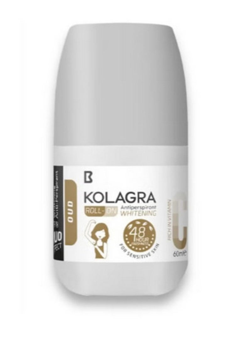 Kolagra whitening deodorant roll on oud  , 60 Ml 1+1 - Image 2