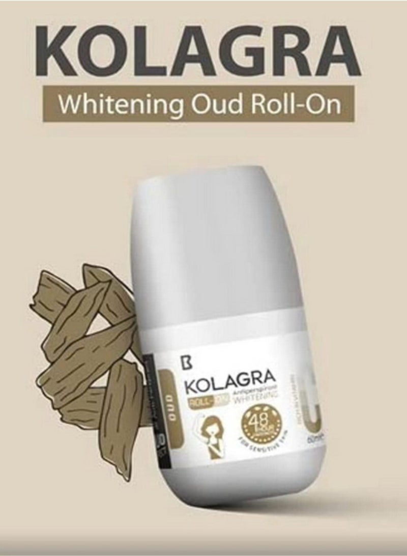 Kolagra whitening deodorant roll on oud  , 60 Ml 1+1 - Image 4