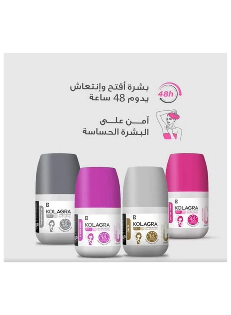Kolagra whitening deodorant roll on oud  , 60 Ml 1+1 - Image 5