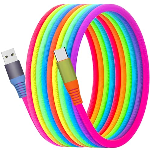 KINDRM Carplay Cable for iPhone 15 16 Pro Max Plus, 6.6ft Colorful Gradual Braided USB A to Type C Fast Charging Cord USB C Charger for iPhone 16 15 Pro Max, iPad Pro, iPod Air, Samsung S24 S23 S22, LG More - Image 1