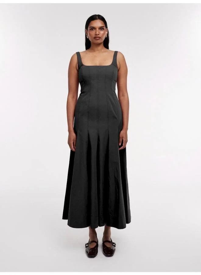 توب شوب فستان ماكسي منسوج بدون أكمام كاجوال