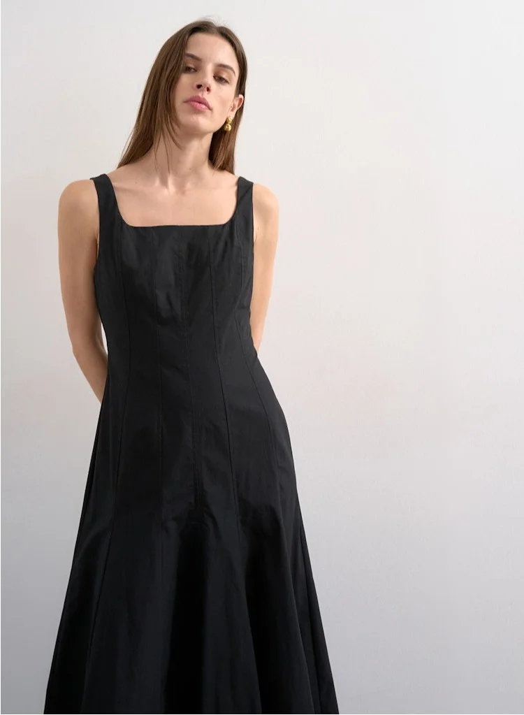 توب شوب فستان ماكسي منسوج بدون أكمام كاجوال