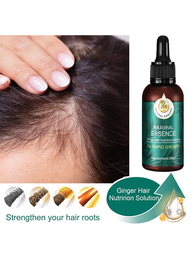 EELHOE Natural Ginger Hair Nutrition Essence Oil, 7X Rapid Growth, Natural Hair Regrōwth Serum For Women And Men, Anti-Frizz Hair Serum, Light And Non-Greasy, Hair Serum Organic Hair Longer Fuller 30ML  - Image 4