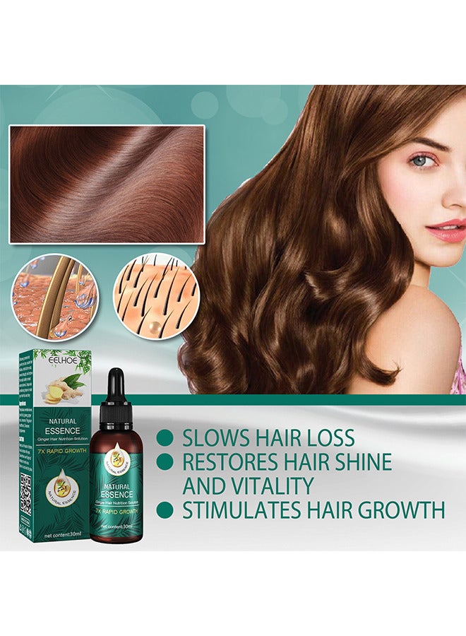 EELHOE Natural Ginger Hair Nutrition Essence Oil, 7X Rapid Growth, Natural Hair Regrōwth Serum For Women And Men, Anti-Frizz Hair Serum, Light And Non-Greasy, Hair Serum Organic Hair Longer Fuller 30ML  - Image 5