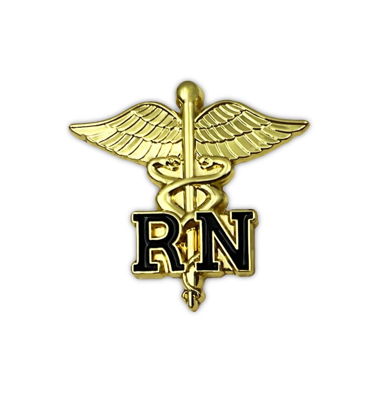 PinMaze Registered Nurse Emblem Lapel Pin - Letters on Caduceus Brooch - RN Medical Ceremonie Clip - Image 5