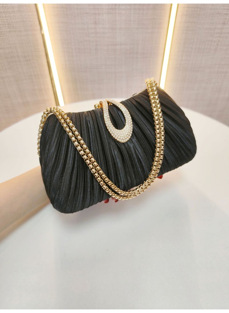 Just Pretty Corner Evening Luxury Solid Color Chain Party Handbag for Women - Image 3