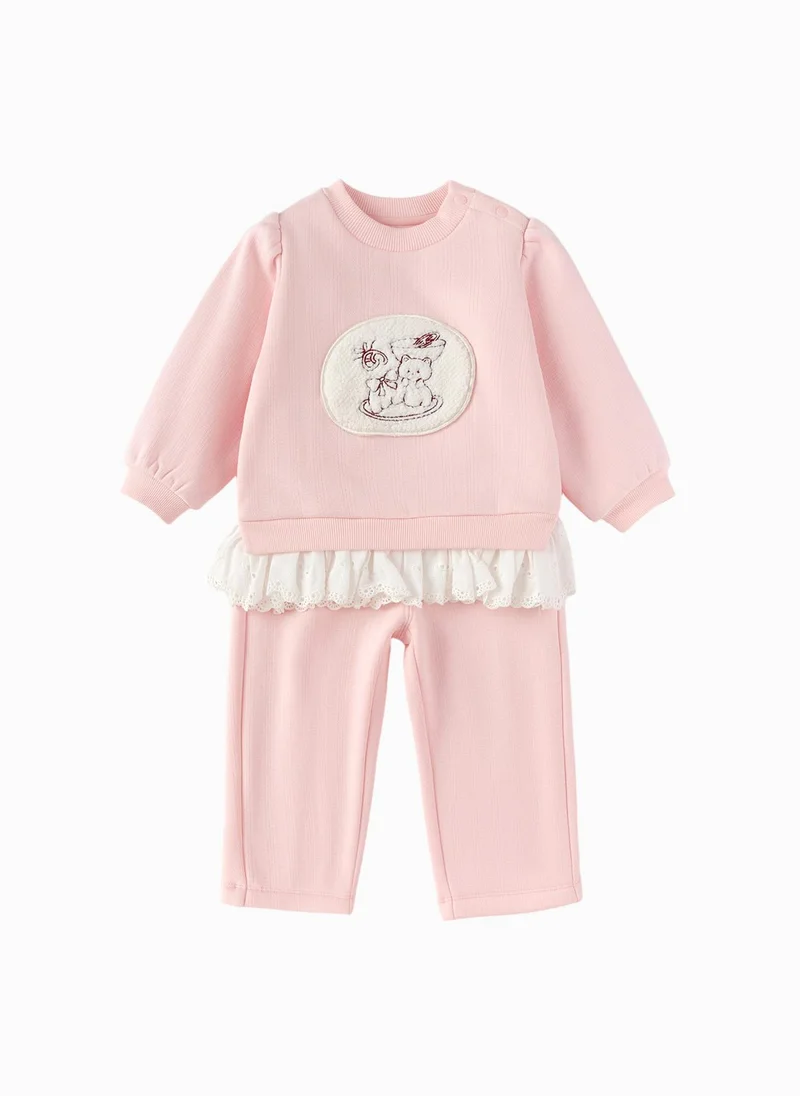 Balabala Toddler Girl Knit long sleeve suit