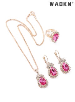 3 Pcs Jewelry Set With Necklace Ring and Earring Crystal Bridal Wedding Jewelry Set ,Jewellery Set for Women Ladies Gift for Girlfriend Wife Mother Bridesmaids Wedding Party Accessories - pzsku/Z8482221499137F0CCA86Z/45/_/1729216365/b243c321-7bcb-446e-af1c-efb4cb4bd87a