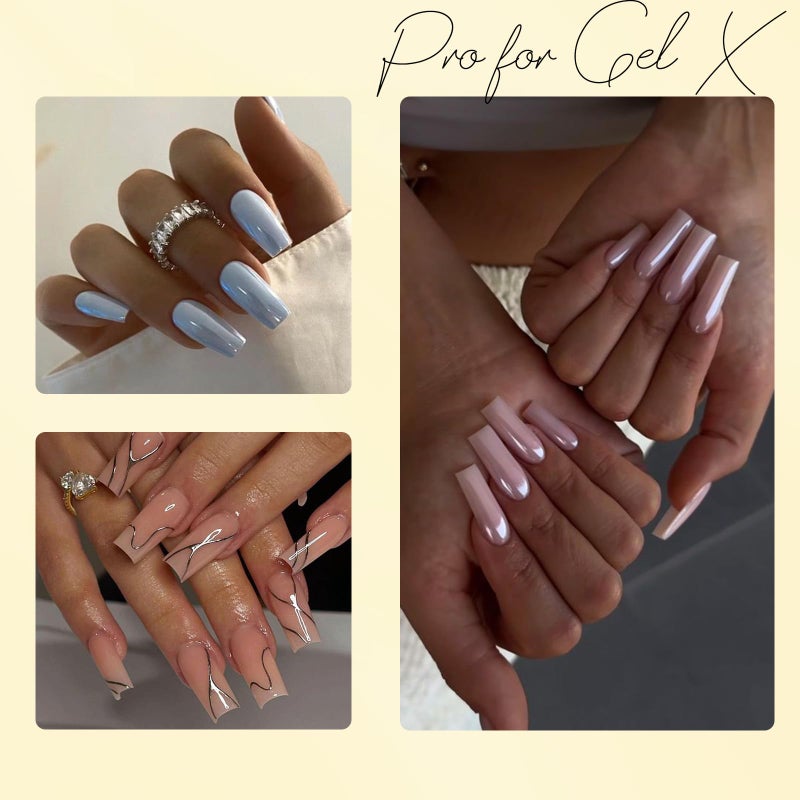 SAVILAND Gel Nail X Kit: 500 Pcs Square Nail Tips Gels Nail Kit with Drill, 0.5 Oz 4-in-1 U V Nail Glue with Lamp, Nail Kit At Home Art Designs & Salon Manicure Kit Gift For Women - Image 2