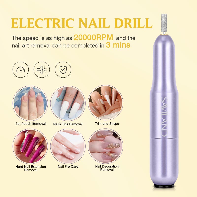 SAVILAND Gel Nail X Kit: 500 Pcs Square Nail Tips Gels Nail Kit with Drill, 0.5 Oz 4-in-1 U V Nail Glue with Lamp, Nail Kit At Home Art Designs & Salon Manicure Kit Gift For Women - Image 3