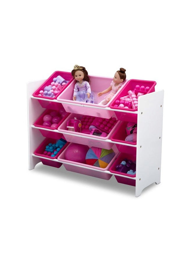 Delta CHILDREN - MySize 9 Bin Plastic Toy Organizer, Greenguard Gold Certified, Bianca White - Image 1