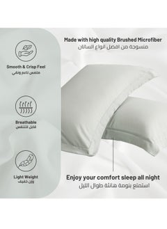 Donetella Microfiber Pillowcases 2-Pcs Soft Pillow Cover (50 x 75 CM) With Envelope Closure (Without Pillow Insert),Mercury  - Image 5