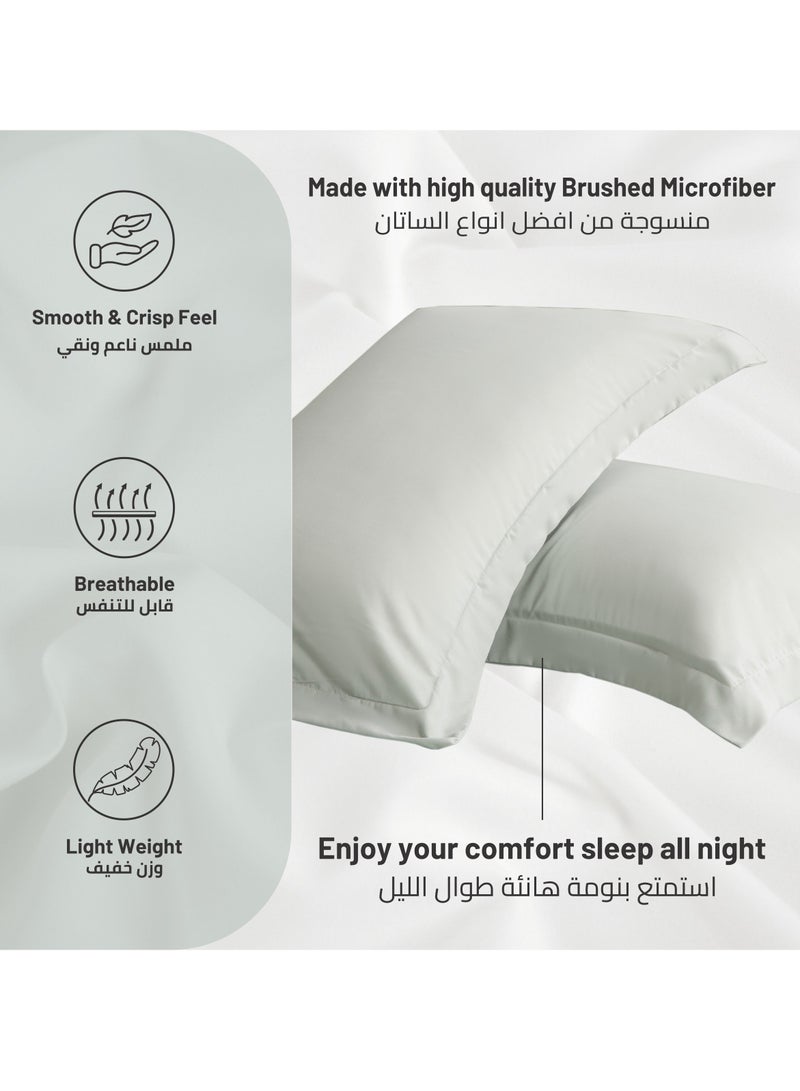 Donetella Microfiber Pillowcases 2-Pcs Soft Pillow Cover (50 x 75 CM) With Envelope Closure (Without Pillow Insert),Mercury - Image 5