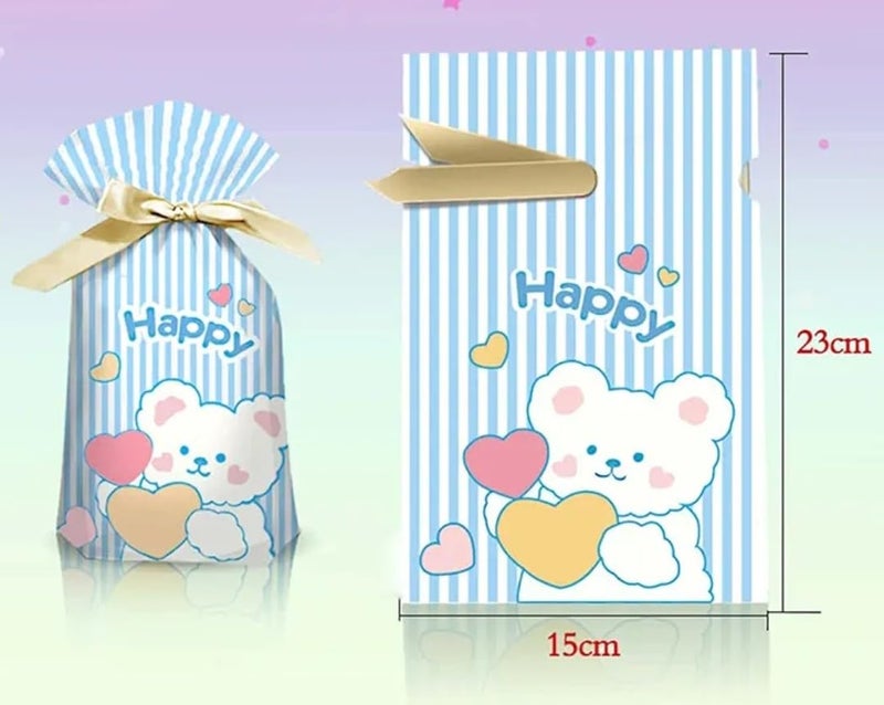 VRB Dec 20Pcs Return Gift Bags - Potli Bags, Return Gift Bags for Kids Birthday - Gift Packing Bags - Goodie Bag for Return gifts - goodie bags - gift pouches for return gifts - guddy bags for return gifts (20Pcs Happy Ribbon Bag) - Image 3