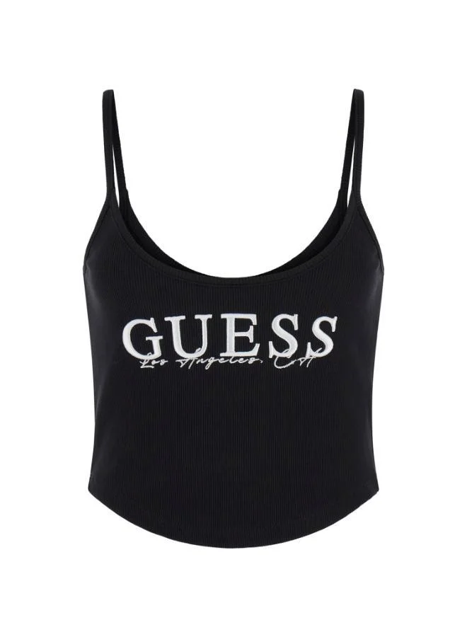 GUESS Logo Cropped Tank Top