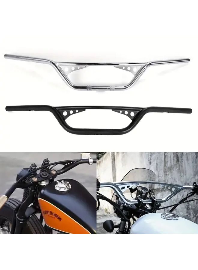 Universal 22mm Alloy Retro Motorcycle Handlebar Risers Black Finish Ergonomic Design Secure Mounting For Cafe Racer Chopper Bobber Bikes - Image 1