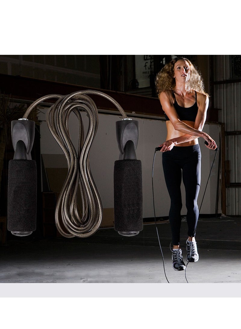 SOLARAE Jump Ropes for Fitness 9.8ft Tangle-free Skipping Rope with Steel Wire and Ball Bearings Speed Jumping Boxing Cardio Endurance Lose Weight Burn Calories Indoor Gym - Image 1