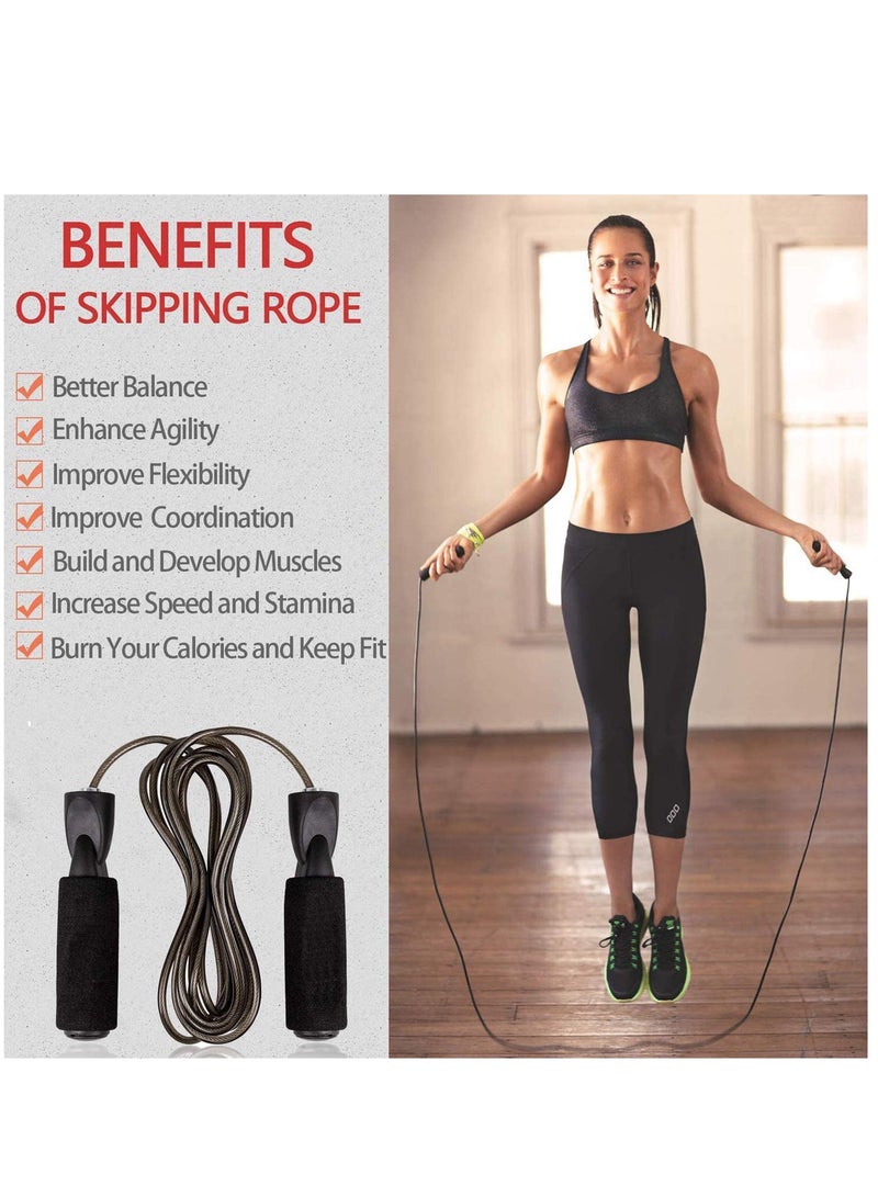 SOLARAE Jump Ropes for Fitness 9.8ft Tangle-free Skipping Rope with Steel Wire and Ball Bearings Speed Jumping Boxing Cardio Endurance Lose Weight Burn Calories Indoor Gym - Image 2