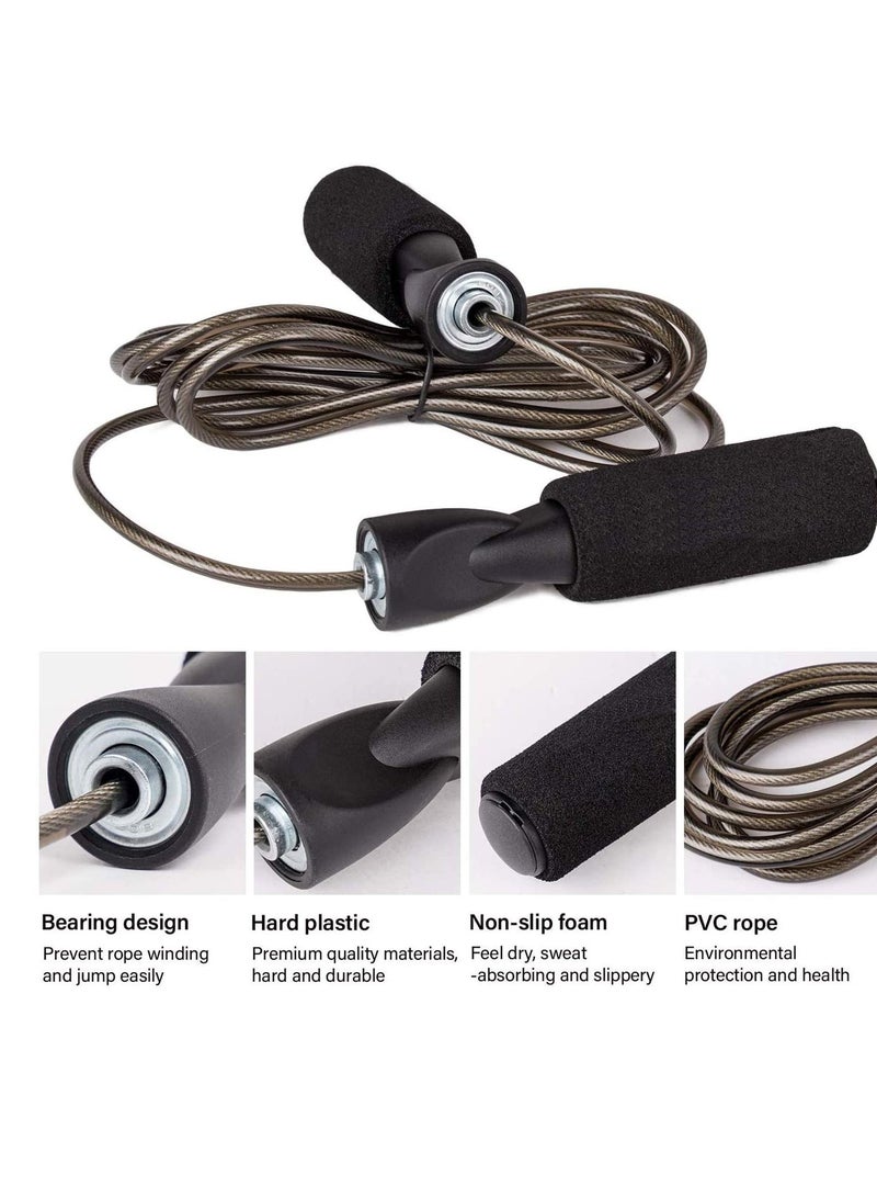 SOLARAE Jump Ropes for Fitness 9.8ft Tangle-free Skipping Rope with Steel Wire and Ball Bearings Speed Jumping Boxing Cardio Endurance Lose Weight Burn Calories Indoor Gym - Image 5