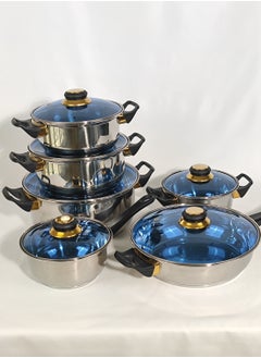 HTH Set of 6 High Quality Stainless Steel Cookware Set Gas Stovetops Compatible for Family Meals Dishwasher Safe  - Image 4