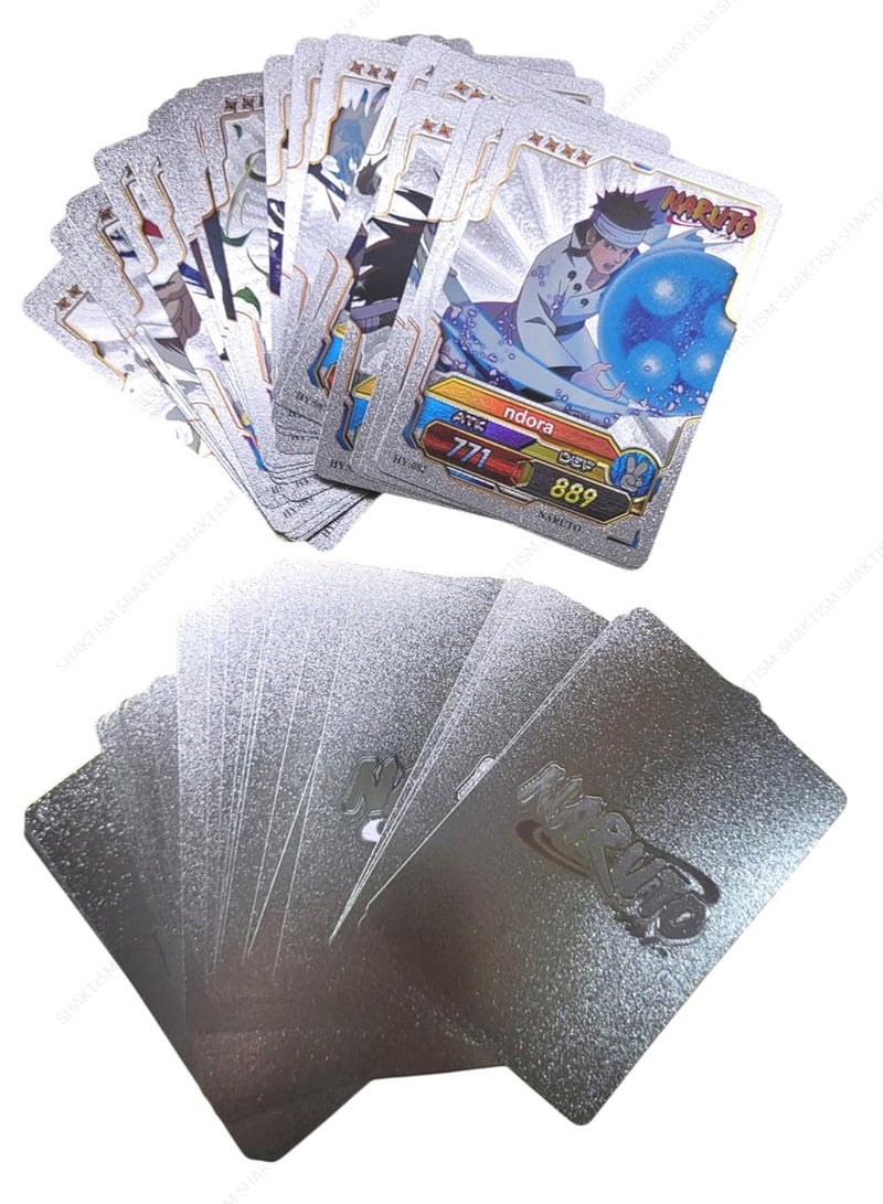 Naruto Anime Unique  Card Desk Pack, Official Anime CCG Collectable Playing Foil Cards, Anime Merchandise Gift, Pack of 55 (silver) - Image 2