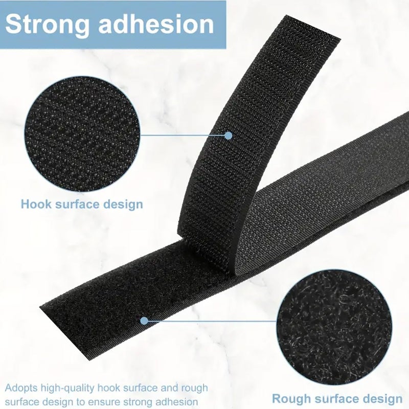 Aakriti Aakriti Sew on Hook and Loop Tape, Non-Adhesive Sticky Back Nylon Fabric Fastener Interlocking Tape for Sewing Crafts DIY, Clothes & Shoes Size-0.75INCH(20 MM) (5M - Black)  - Image 2