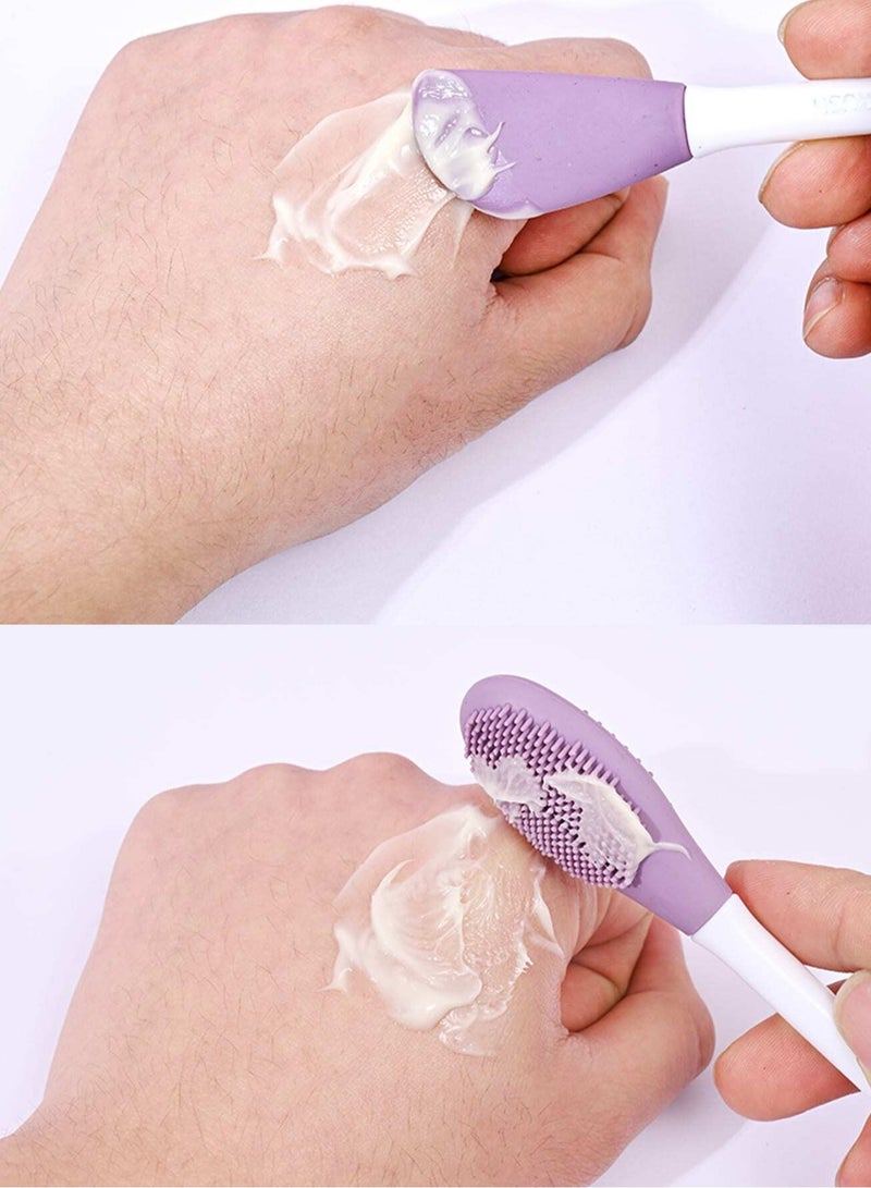 1-Piece Dual-Ended Silicone Face Mask Brush for Cleaning, Massaging, and Applying Various Face Masks, Facial Cleansing, Cream, and Makeup Application Multicolour