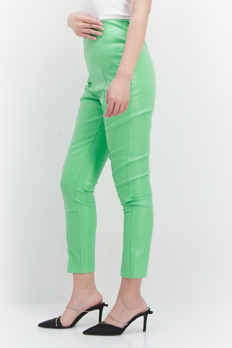 I SAW IT FIRST Women Solid Straight Pant, Green - Image 2