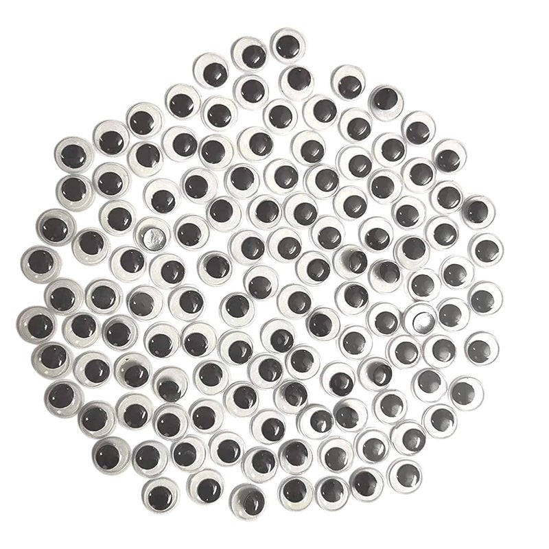 3A FEATURETAIL Googly Eyes Wiggle Eyes Doll Eyes Art and Craft Eyes Black/White (200 Pieces, 10mm) - Image 1