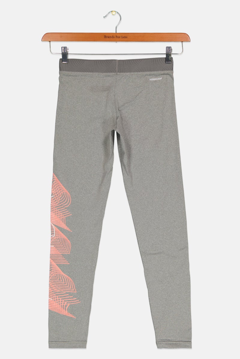 Adidas Kids Girl Sportswear Fit Training Legging, Grey - Image 2