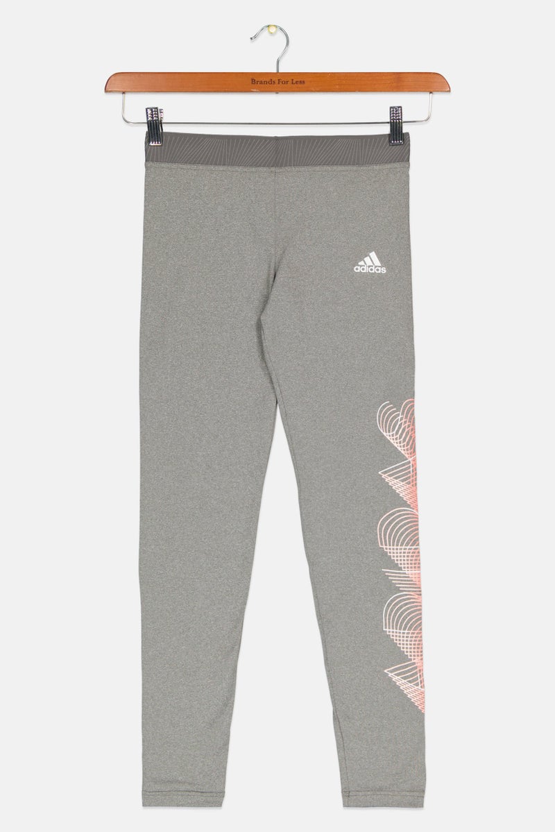 Adidas Kids Girl Sportswear Fit Training Legging, Grey - Image 1