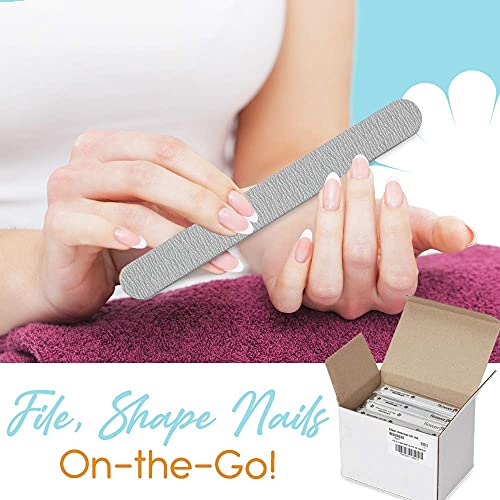 Flowery for The Pro Cushion Core Disposable Nail Files, 100/240 Grit, Double-Sided, Coarse/Medium Professional Shaper Smoother File, for All Types of Nails, 100 Count - Image 3