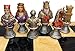 HPL Medieval Times Crusades RED Green Busts Set of Chess Men Pieces Hand Painted NO Board - Image 2