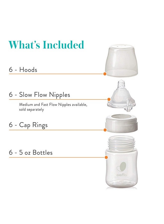 Evenflo Feeding Premium Proflo Venting Balance Plus Wide Neck Baby, Newborn and Infant Bottles - Developed by Pediatric Feeding Specialists - 5 Ounce (Pack of 6) - Image 5