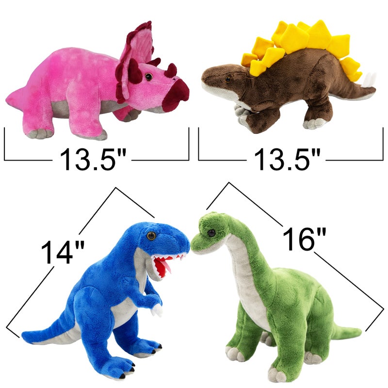 ArtCreativity Plush Dinosaur Stuffed Animals for Kids, Set of 4, Stuffed Dinosaurs Plushy for Boys and Girls Ages 3+, Plush Animals Dinosaur Toys for Kids - Image 3