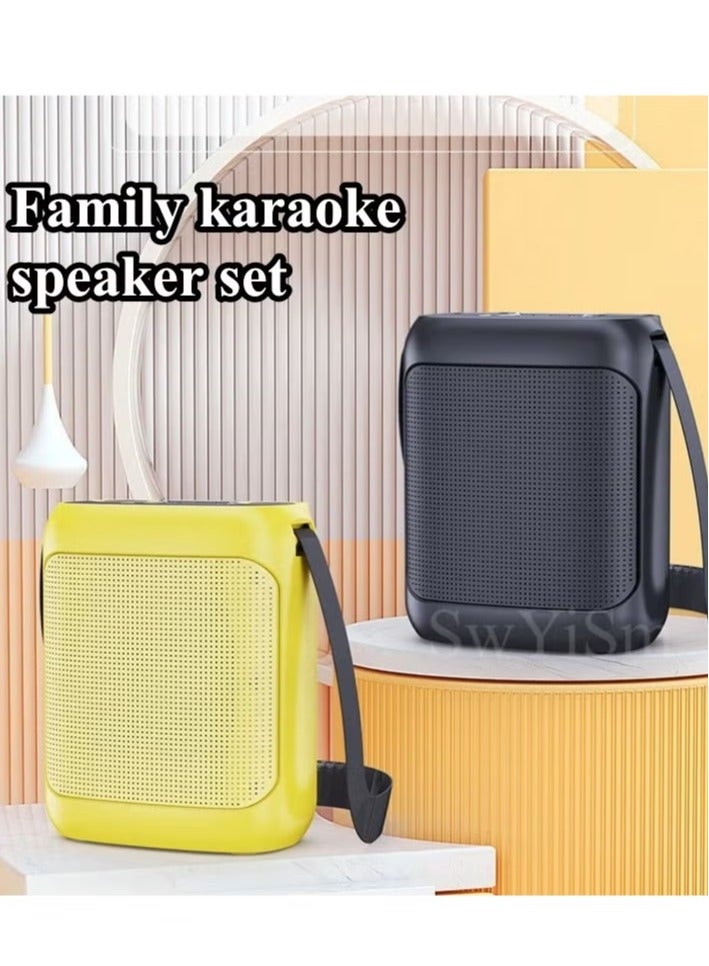 JAJEEK Outdoor Karaoke Speaker with Dual UHF Wireless Microphones – Big Strap Portable Speaker, Golden, High-Quality Sound, Perfect for Parties, Outdoor Events, and Karaoke Sessions - Image 2