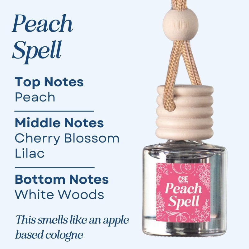 CE CRAFT زيت عطر معلق للسيارة من CANDECraftCo، معطر سيارة أوتوماتيكي للزيوت الأساسية، روائح علاج عطري ناشر للسيارة، طويل الأمد (سحر الخوخ) - Image 2