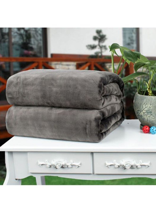 NIBEMINENT Solid Colour Flannel Blanket Combination Grey 150x200cm - Image 2