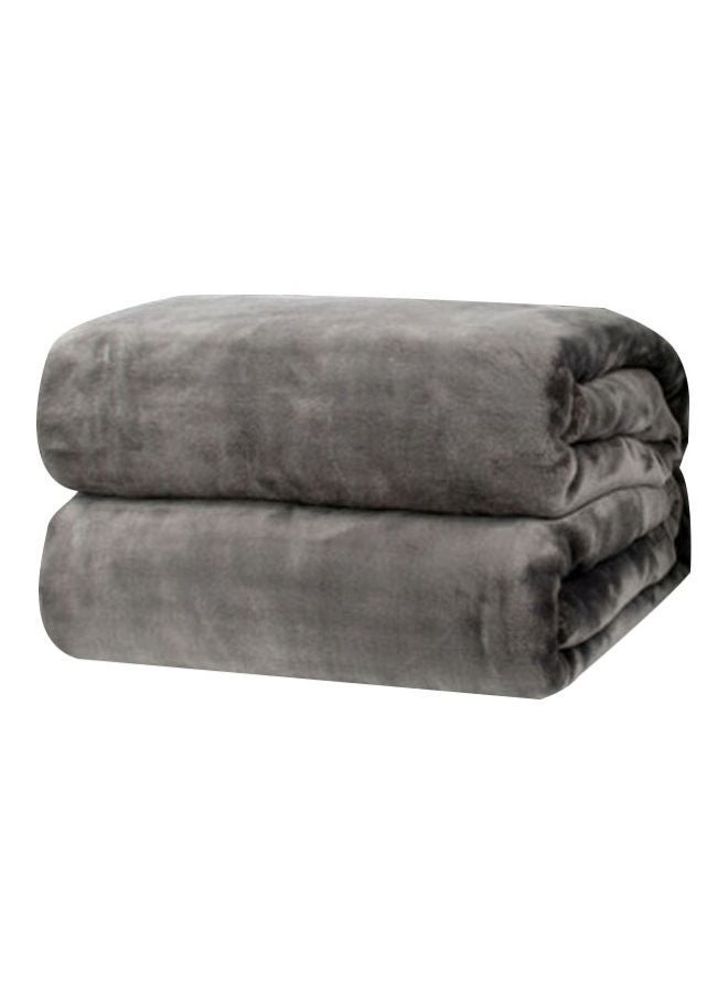 NIBEMINENT Solid Colour Flannel Blanket Combination Grey 150x200cm - Image 1